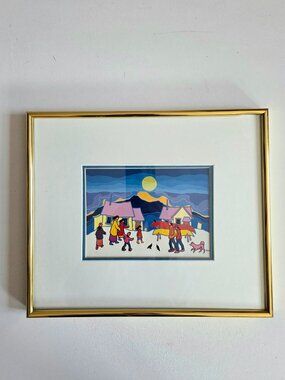 Ted Harrison Canadian Artist framed print.
